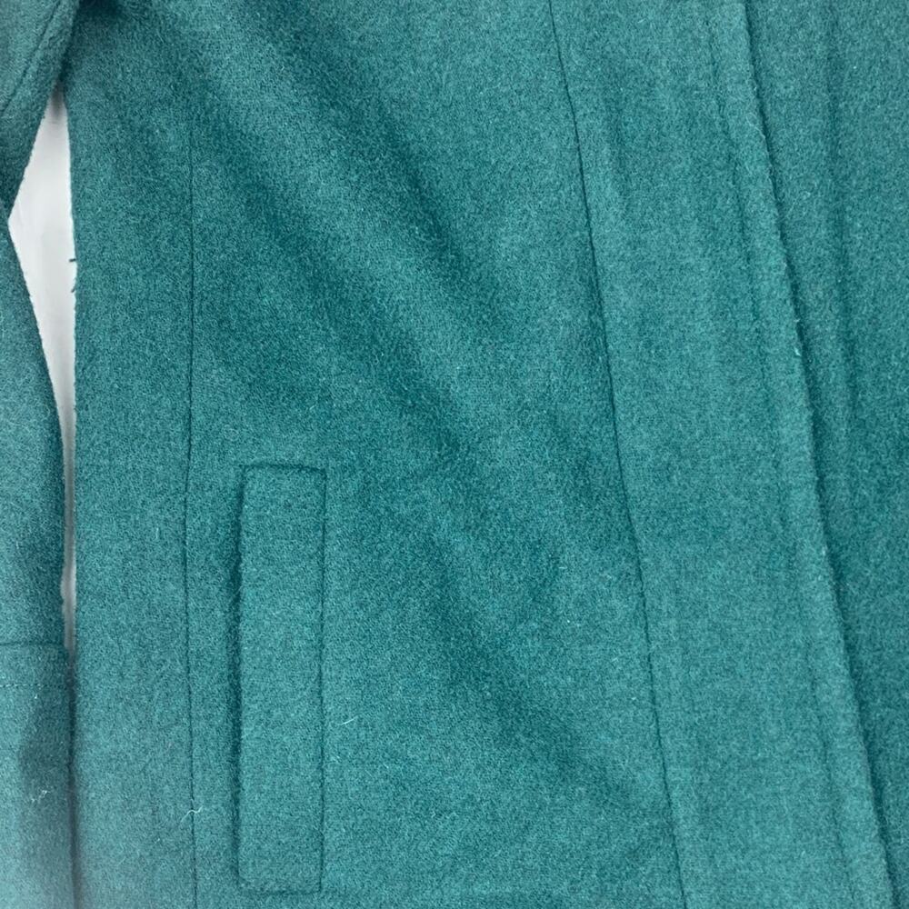 J crew size 6 small cocoon wool dark green Wool Blend Coat peacoat jacket - Picture 3 of 13